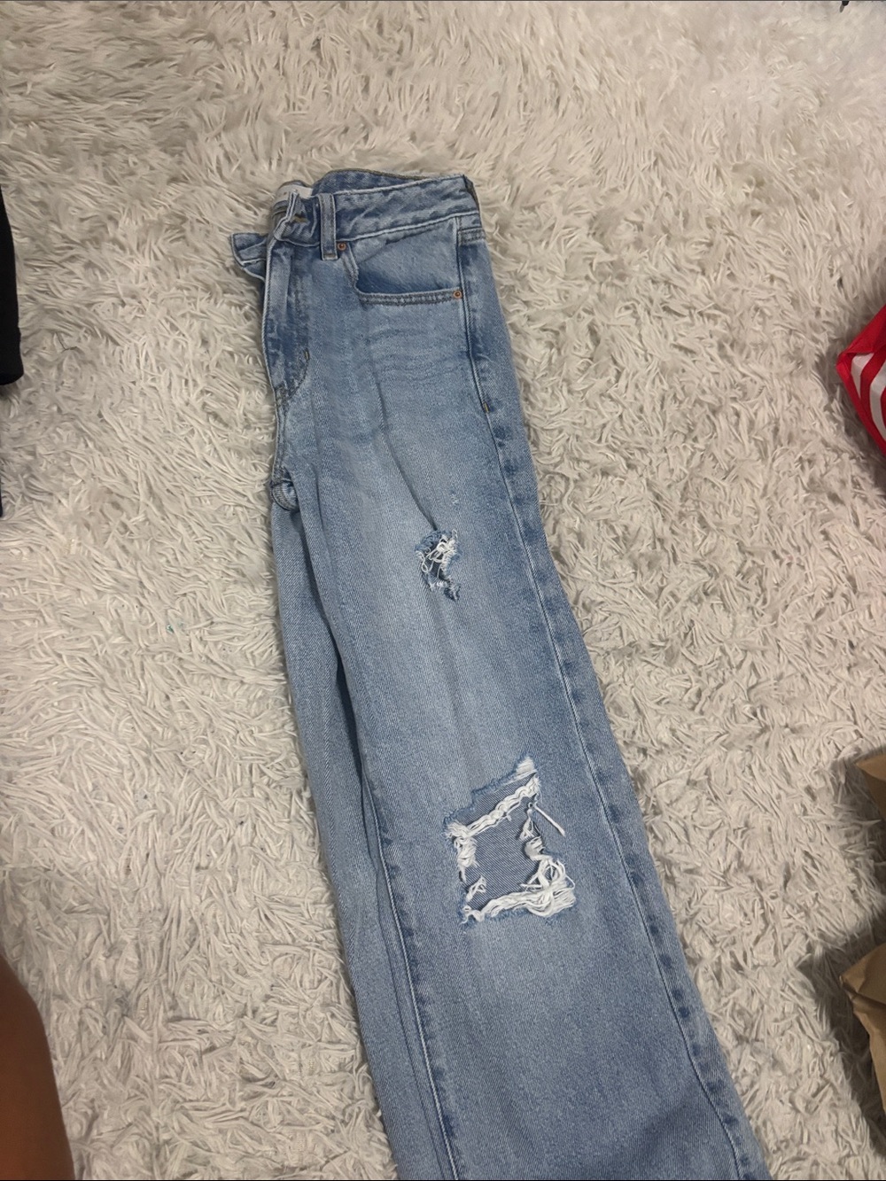 Light Blue Distressed Women's Jeans